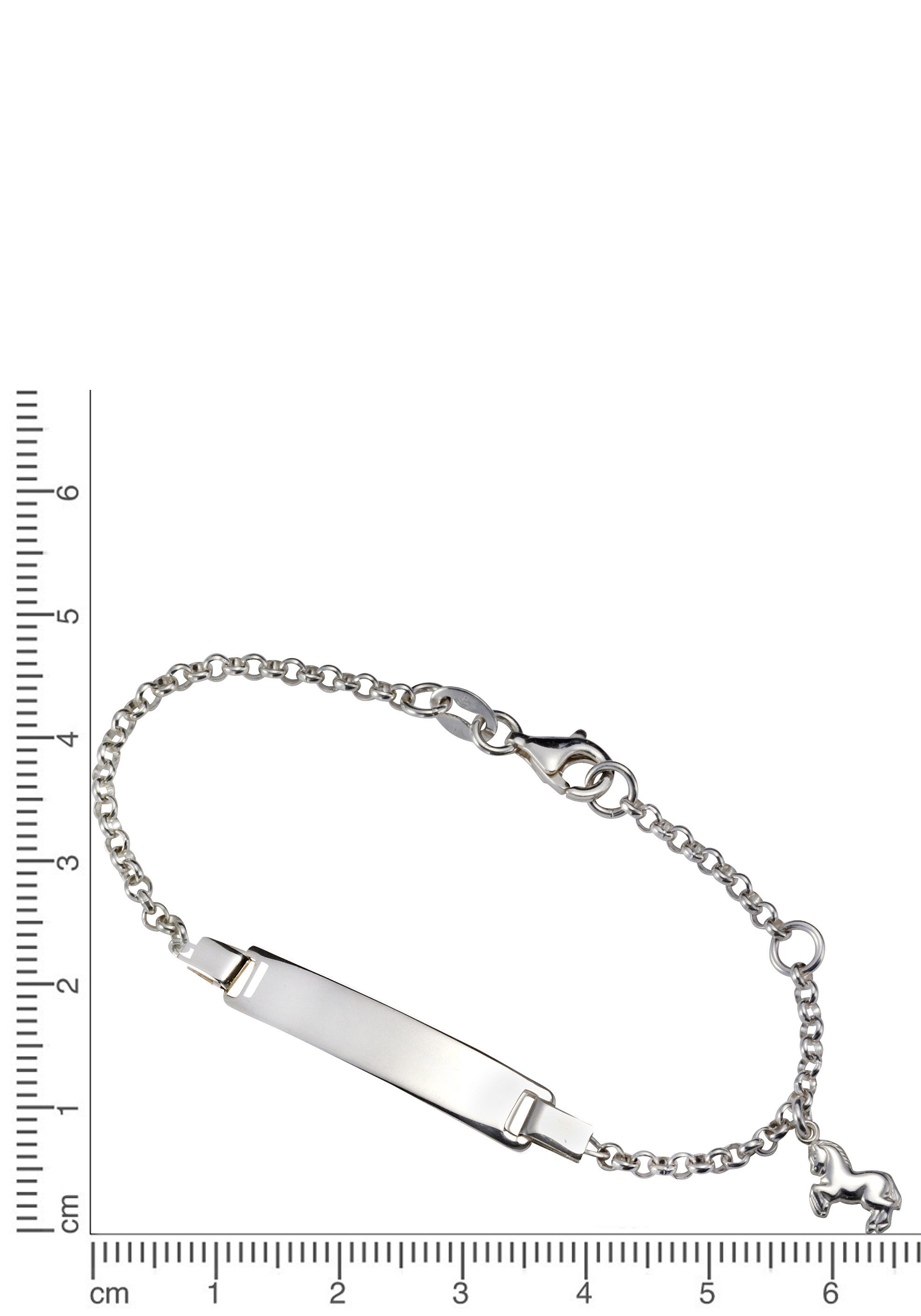 Firetti Armband mit Gravur GRAVURwunsch senden, Mail Pferd, Anlass Geschenk Schmuck Taufe per Armkette Erbskette 925 Geburtstag Silber ID-Platte Weihnachten