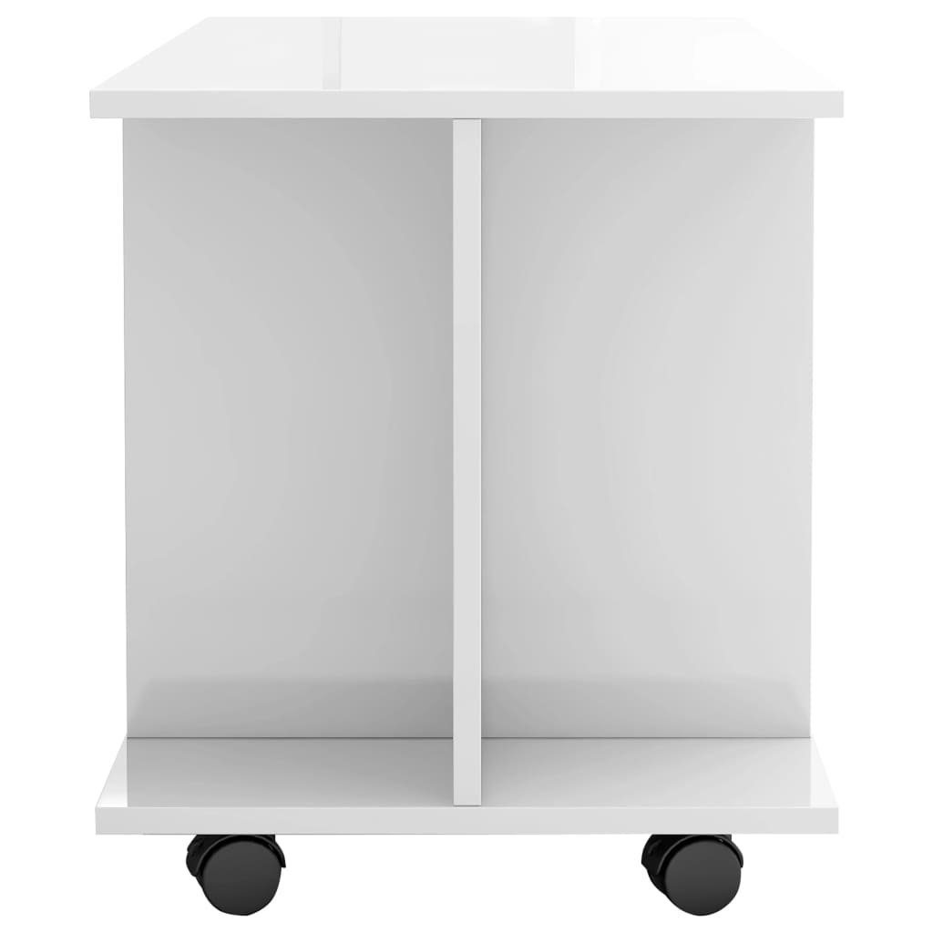 mit TV-Schrank Hochglanz-Weiß cm Rollen furnicato Holzwerkstoff 80x40x40