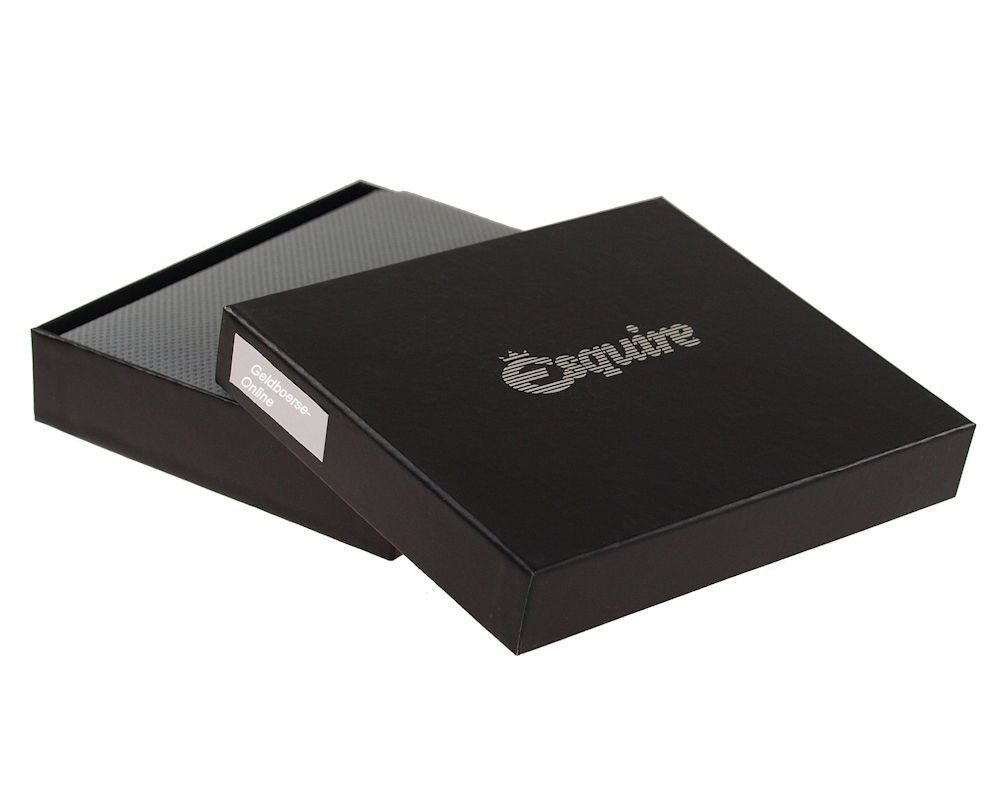 Esquire Geldbörse Esquire RFID Black Schutz RFID Reißverschluss Card-Safe und Geldbörse