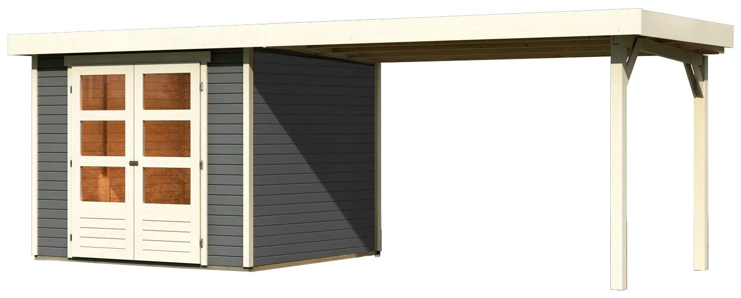 Thumbnail - Karibu Gartenhaus Arnis 3,5, BxT: 266x262 cm, (Set), mit Anbaudach 2,80 cm Breite
