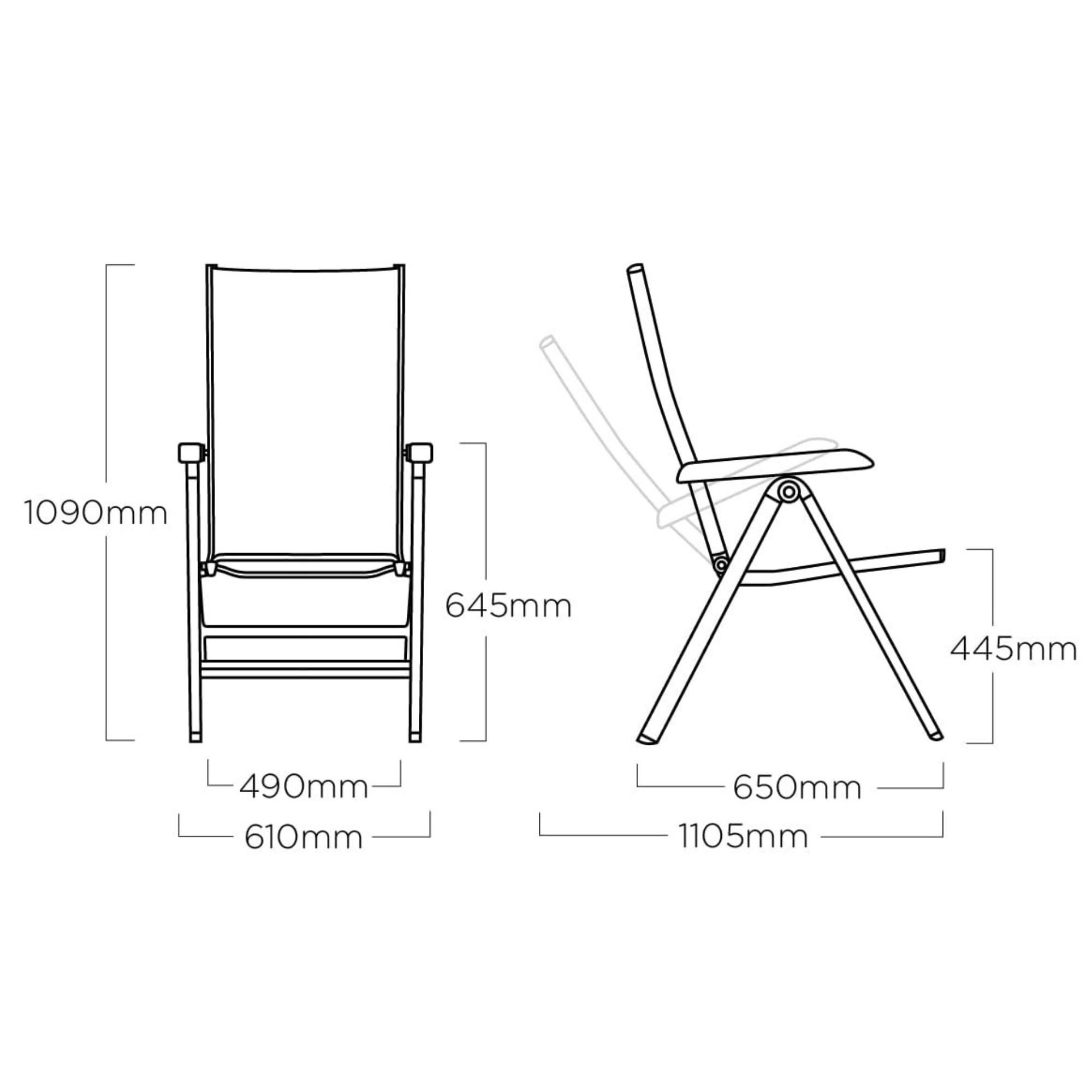 KETTLER Klappstuhl KETTLER BASIC BASE Klappsessel Multipositionssessel Anthrazit / Bronze