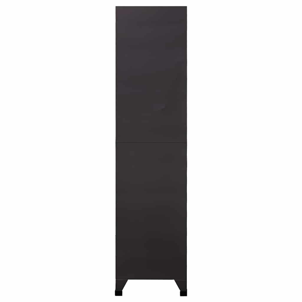furnicato Spind Schließfachschrank 90x45x180 cm in Anthrazit und Rot aus Stahl (1-St) Spinderschrank mit 6 Fächern, Namensschildhaltern und Kleiderbügeln