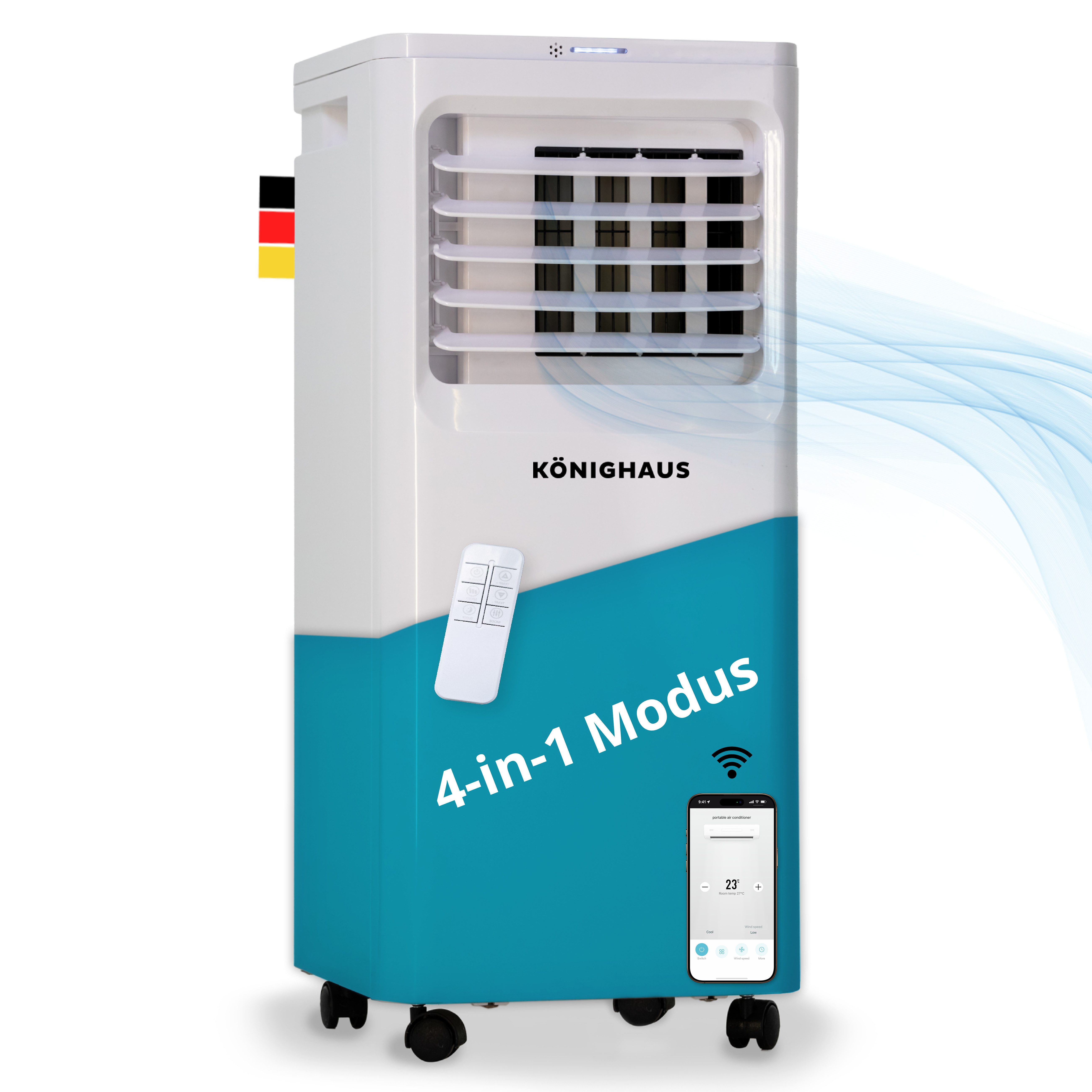 Könighaus 4-in-1-Klimagerät Könighaus Smarte Mobile Klimaanlage, günstig online kaufen