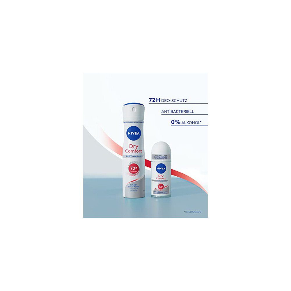 zuverlässiges Nivea Deo Dry ml), Anti-Transpirant Deo-Spray Comfort (50 Roll-On