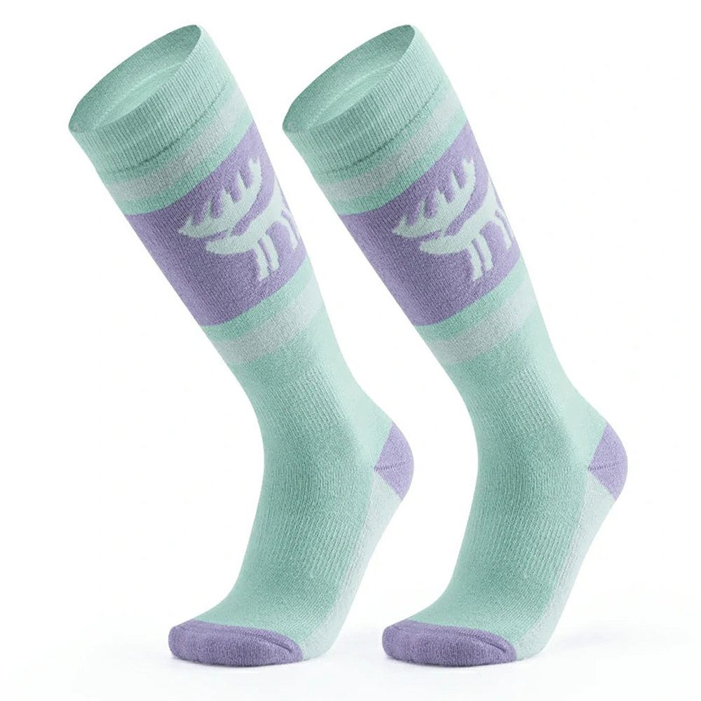 Qunature Skisocken Wintersportstrümpfe Thermostrümpfe Kniestrümpfe (Spar-Set, 1-Paar, 43-48) Merinowolle, atmungsaktiv, verstärkte Ferse & Zehen