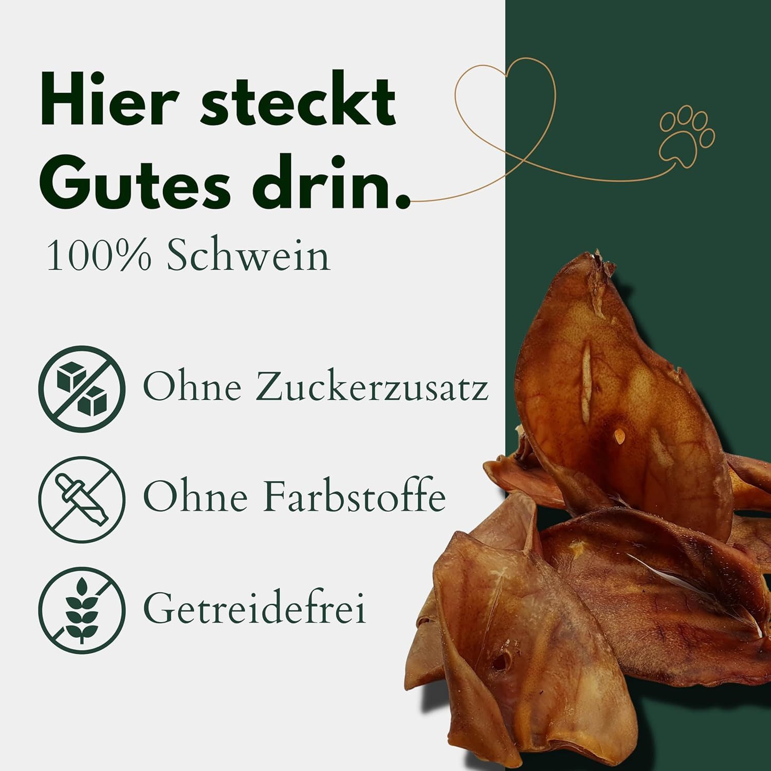 Breers Pet Food Schweineohren getrocknet 10 Stück Kausnack Hundeleckerlie, Einzelfuttermittel für: Hunde, Harter Kauartikel, Leckerli getreidefrei, Hundesnack zuckerfrei