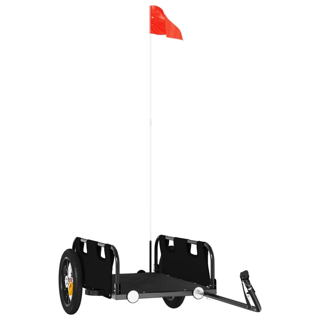 vidaXL Fahrradlastenanhänger, Fahrradanhänger Schwarz Oxford-Gewebe und Eisen