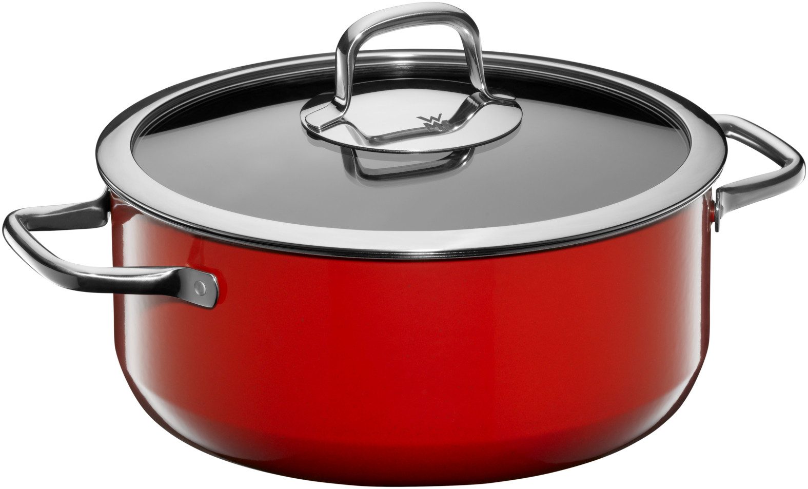 Bratentopf Fusiontec Compact Bratentopf mit Glasdeckel, 24 cm, Red