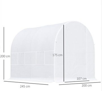Outsunny Foliengewächshaus Foliengewächshaus mit 4 Seitenfenstern
