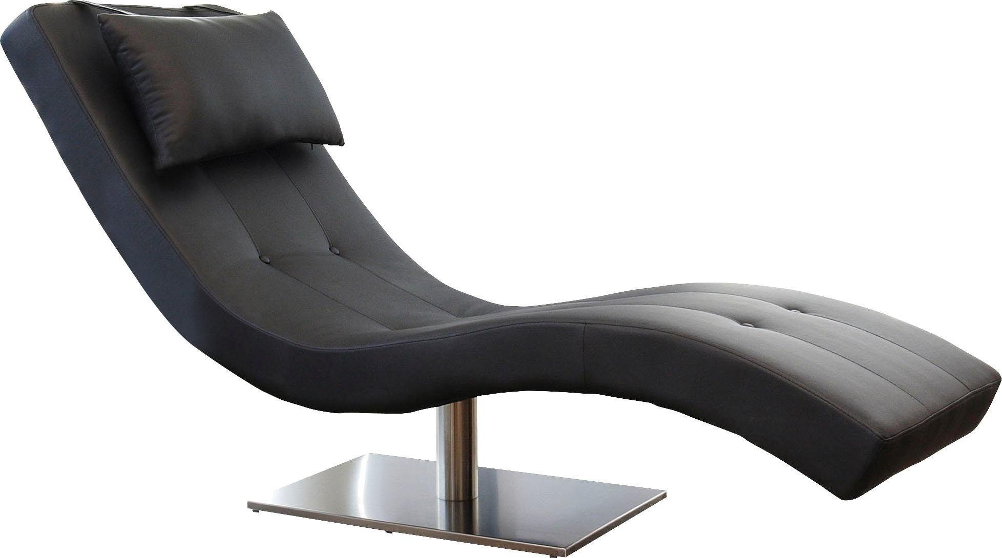 SalesFever Relaxsessel Komfortabler Loungesessel, mit Nackenkissen, Relaxliege mit modernem Metallfuß