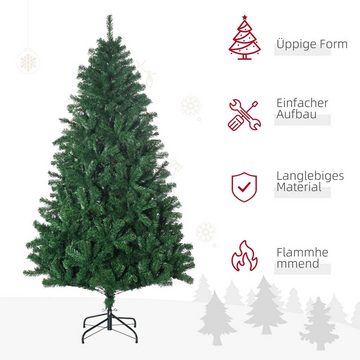 HOMCOM Künstlicher Weihnachtsbaum Christbaum 1000 Zweige Metallfuß PVC, Kunsttanne, 115 x 180 cm (BxH), grün