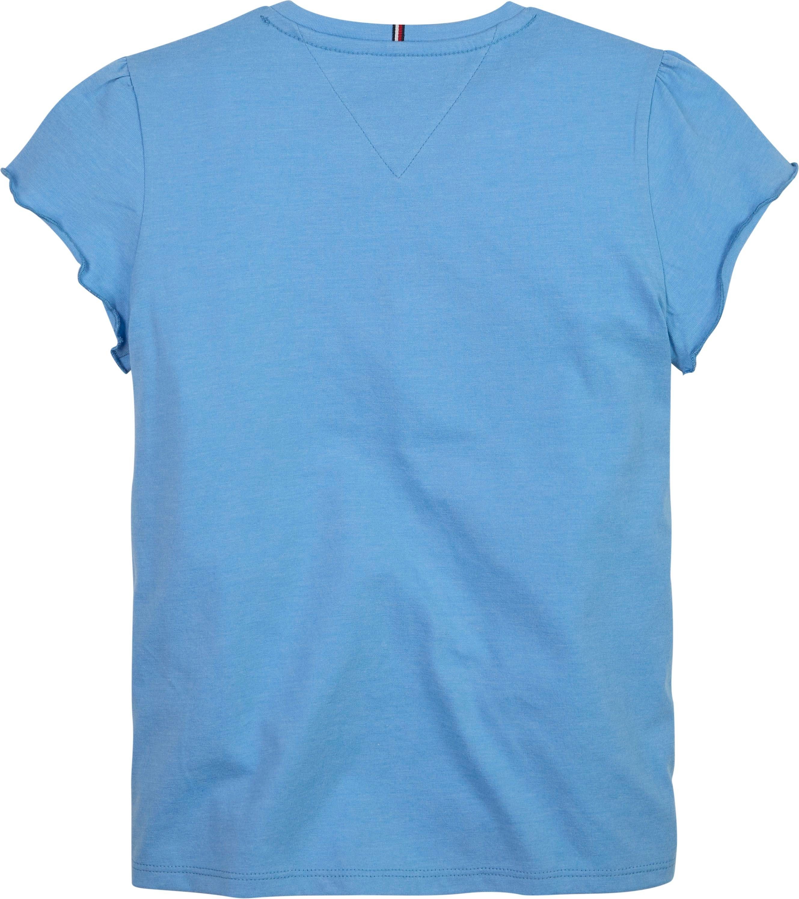Tommy Hilfiger T-Shirt mit Ärmeln ESSENTIAL TOP S/S SLEEVE Skysail RUFFLE kurzen