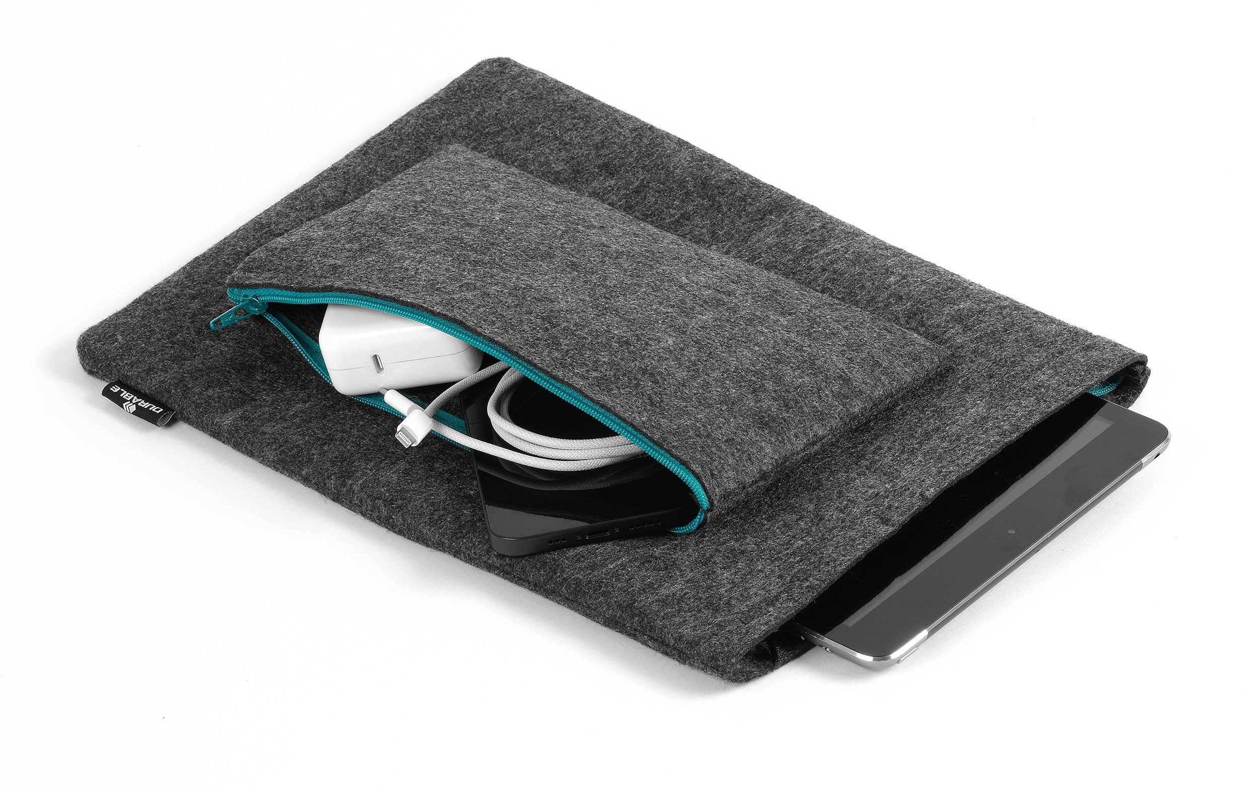 DURABLE Wandhalterung EFFECT, (monitorhalter, monitor, tischhalterung, bildschirm halterung, tischhalterung, bildschirm halterung, Durable Filzhülle MultiBag 13" Effect für Tablets oder Laptops, 60% re)