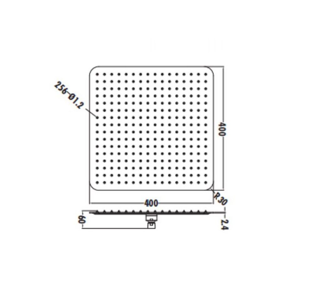 Thumbnail - Aloni Kopfbrause SH4000, (einzel, 1-tlg), Aloni Regendusche Brause Quadrat 40x40 cm chrom