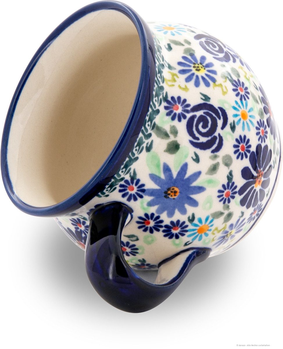 Bunzlauer Keramik Becher Bunzlauer Keramik 420 ml Kugelbecher,groß rund Kaffeebecher DekorDU126, Keramik