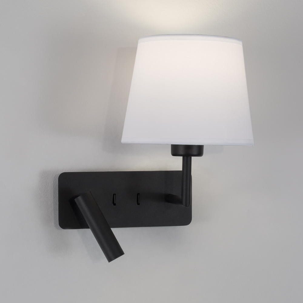 Nova Luce Wandleuchte Wandleuchte Flex in Schwarz-matt und Weiß E27 mit Lesearm