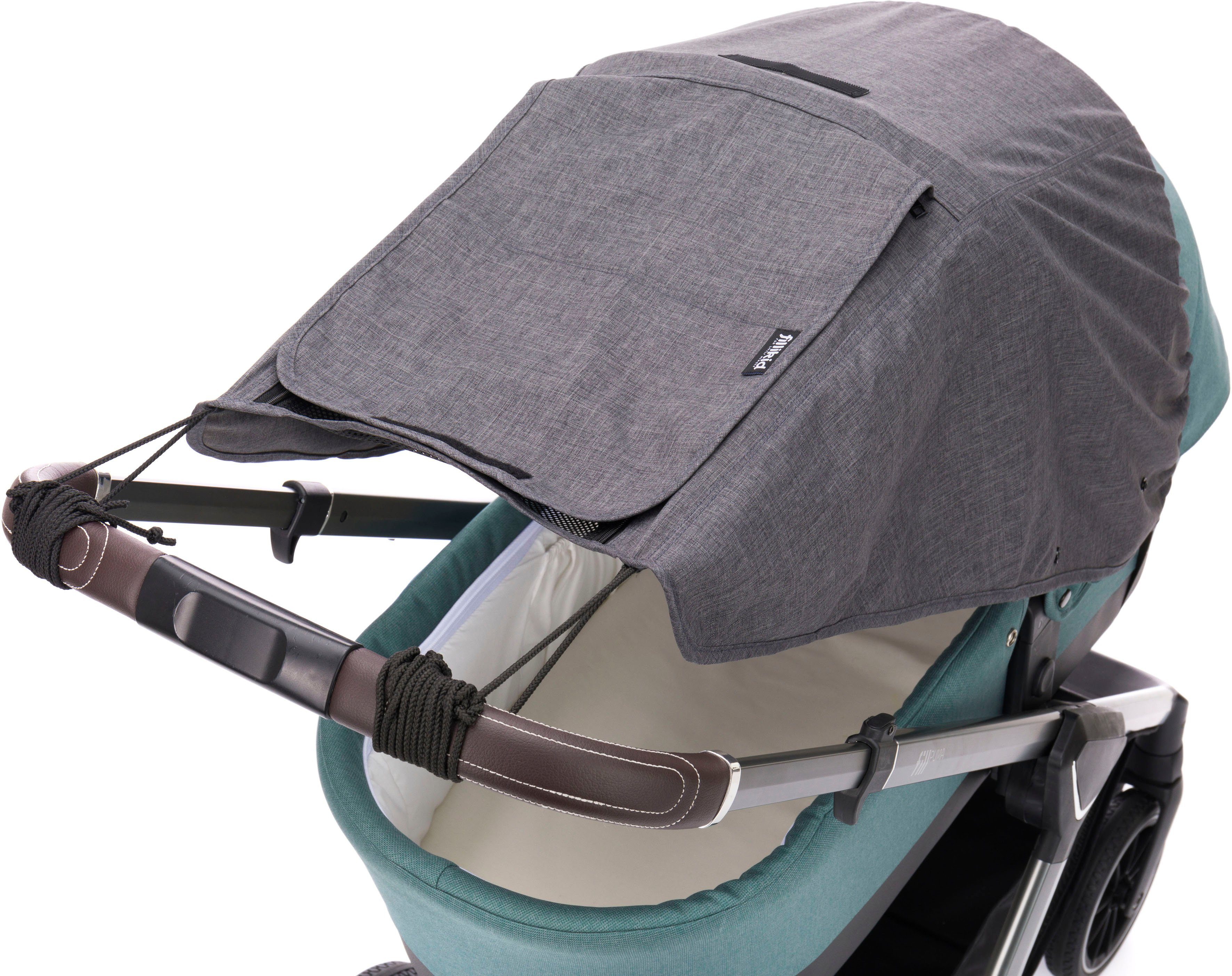 Thumbnail - Fillikid Kinderwagen-Sonnenschutzhülle Sonnenschutz Deluxe, schwarz melange, für Kinderwagen & Buggys