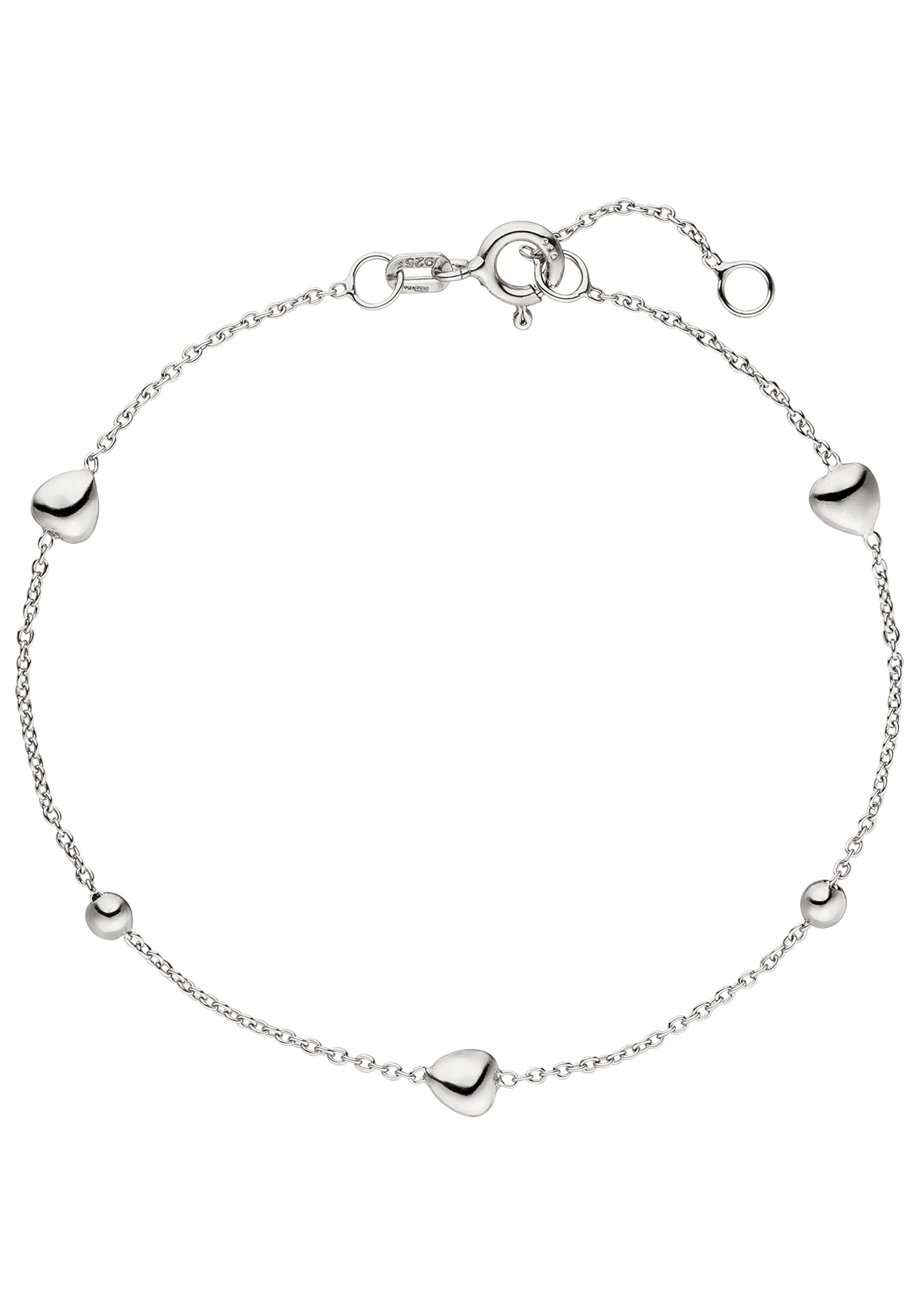 JOBO Armband Herz Kugel, 925 Silber 19 cm