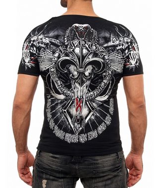 KINGZ T-Shirt mit ausgefallenem Cobra-Lilien-Print