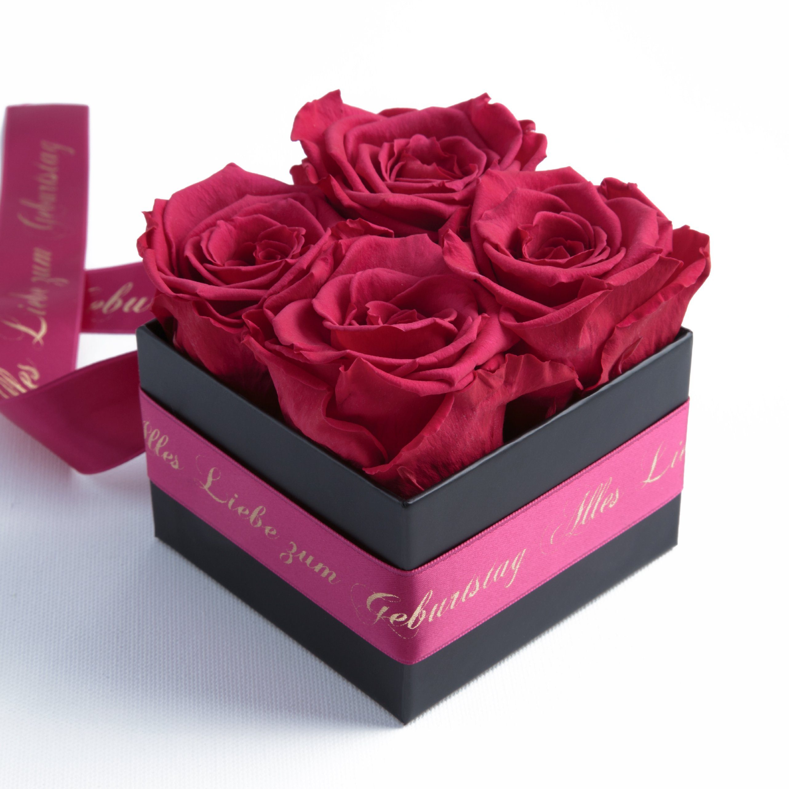 St), (1 Echte Pink Liebe ROSEMARIE echte Rosen Heidelberg Rosenbox Frauen Geburtstag Dekoobjekt SCHULZ für Rosen konservierte Geschenk zum Alles
