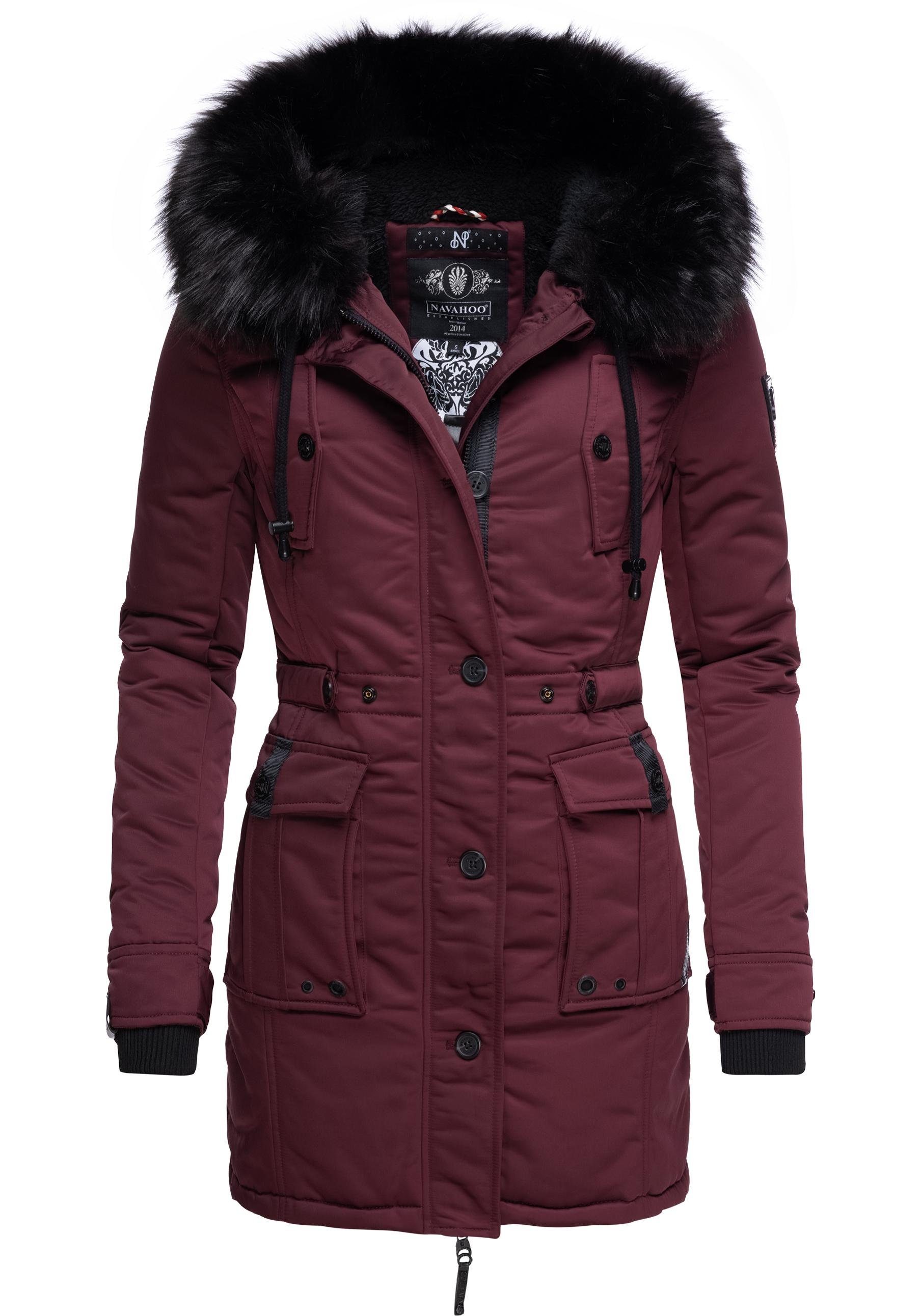 Navahoo Wintermantel Luluna Prc edler Parka mit großer Kunstfellkapuze günstig online kaufen