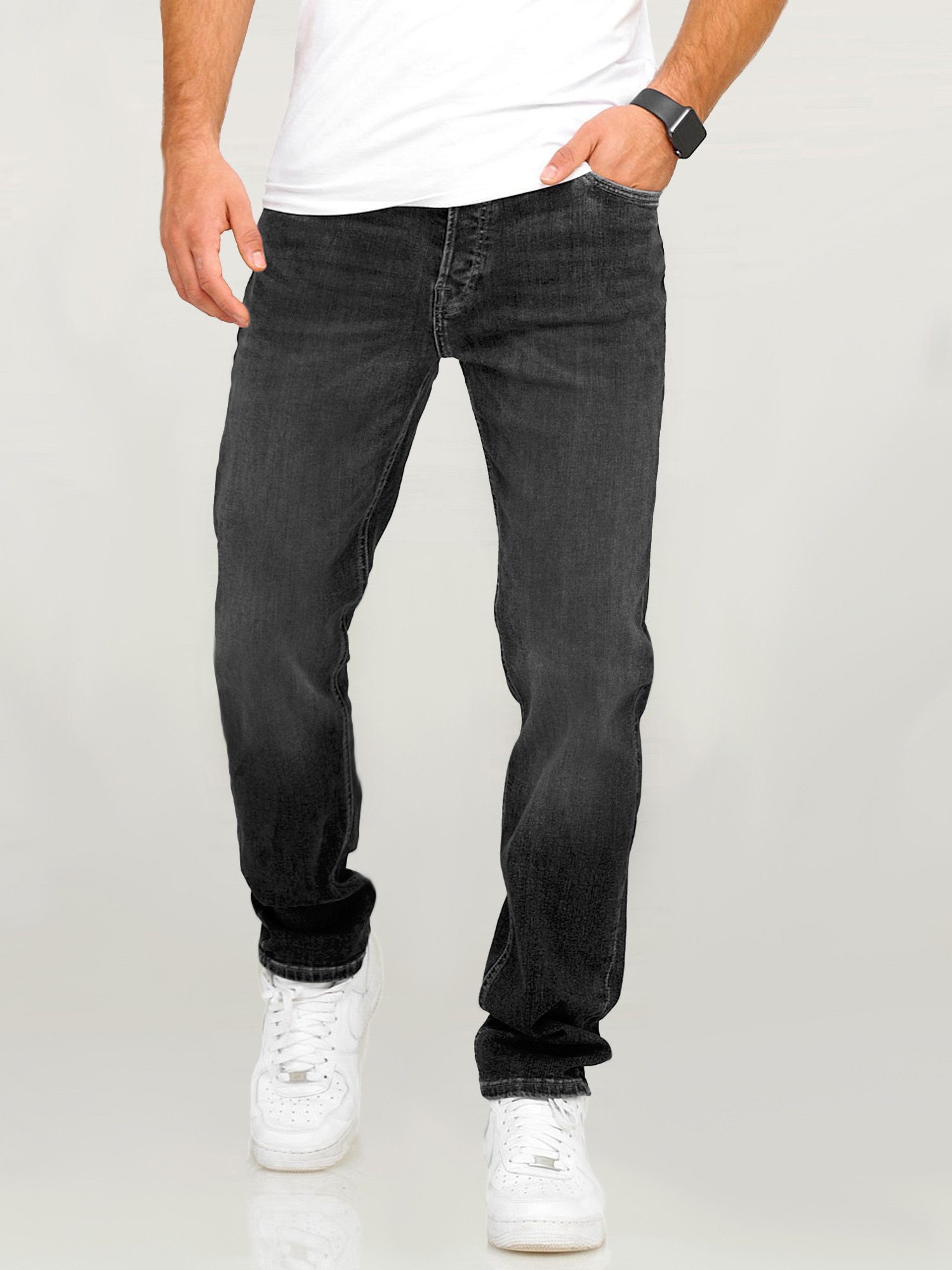 Jack & Jones Comfort-fit-Jeans JJIMIKE JJARIS im Used-Look mit Stretchanteil Herren Mike Jeans Comfort Fit Hose