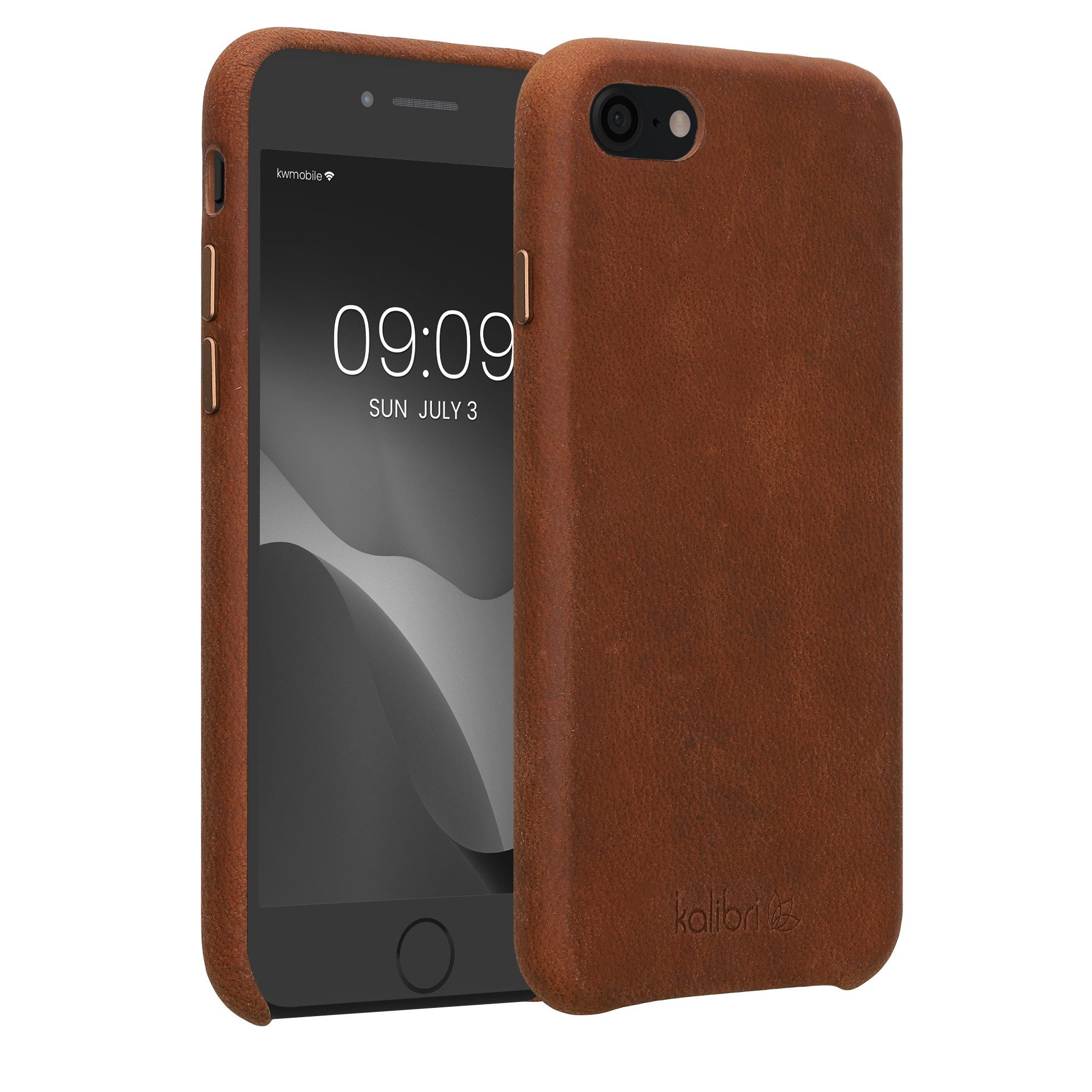kalibri Handyhülle Hülle für Apple iPhone SE / 8 / 7, Leder Handy Cover Case - Hardcover Schutzhülle