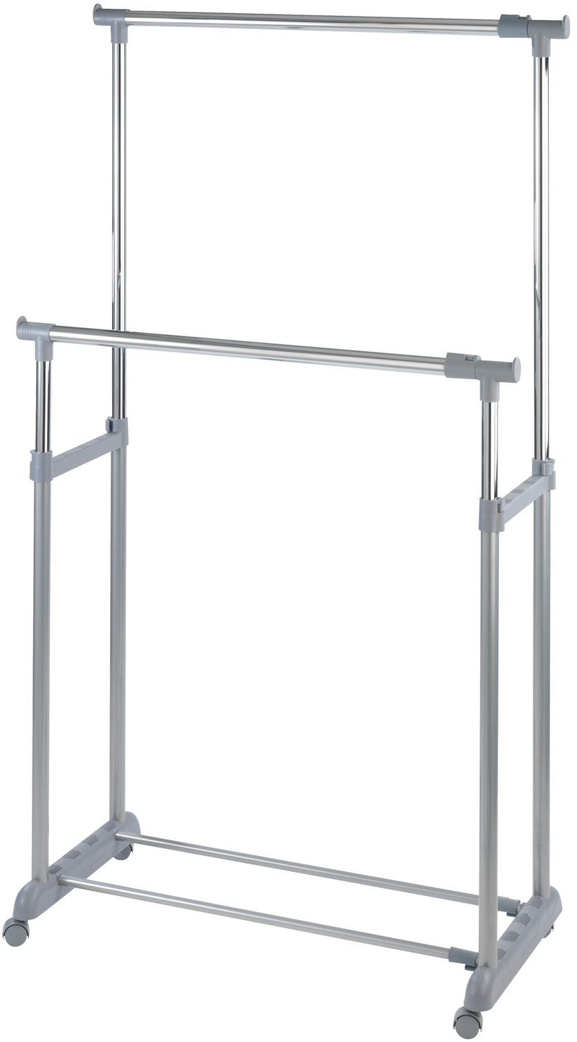 WENKO Вешалки для одежды Modell Twin Bars, Вешалки mit 2 Stangen, höhenverstellbar, mit 4 Rollen
