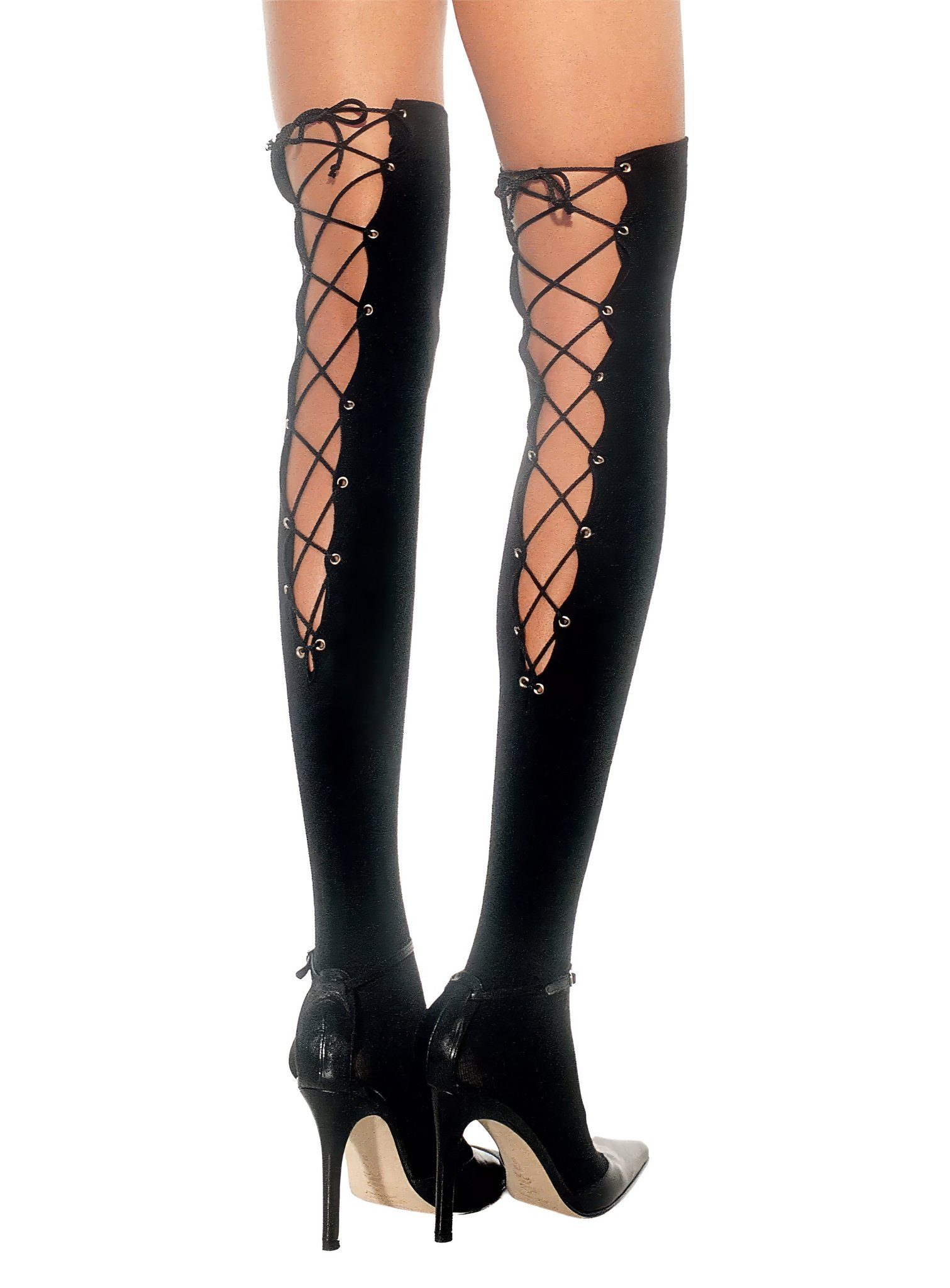 Leg Avenue Overknees Vampir Hexen Overknee Strümpfe mit Schnürung