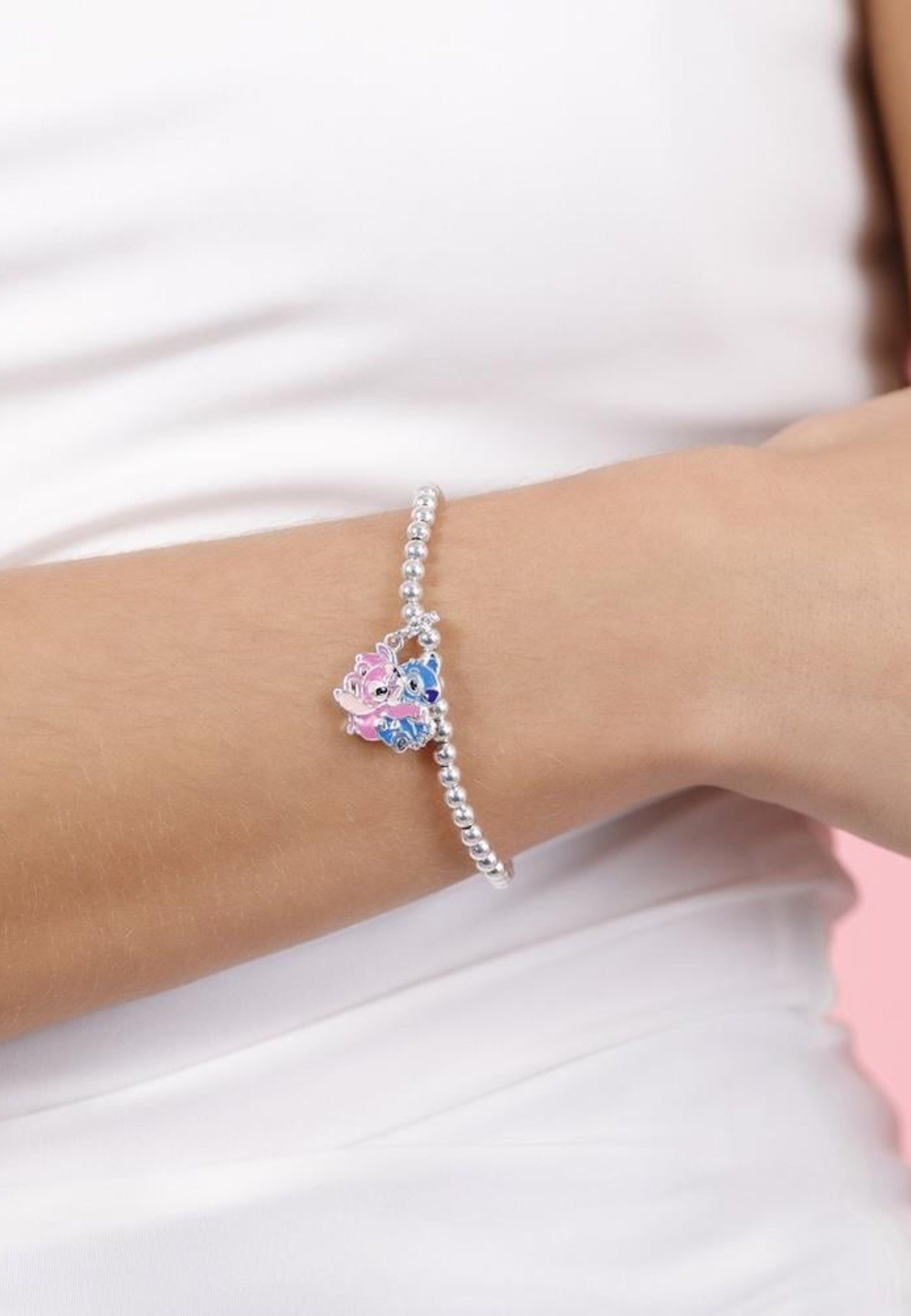 Disney Kette mit Anhänger Stitch & Angel Anhänger Expander-Armband (Set)
