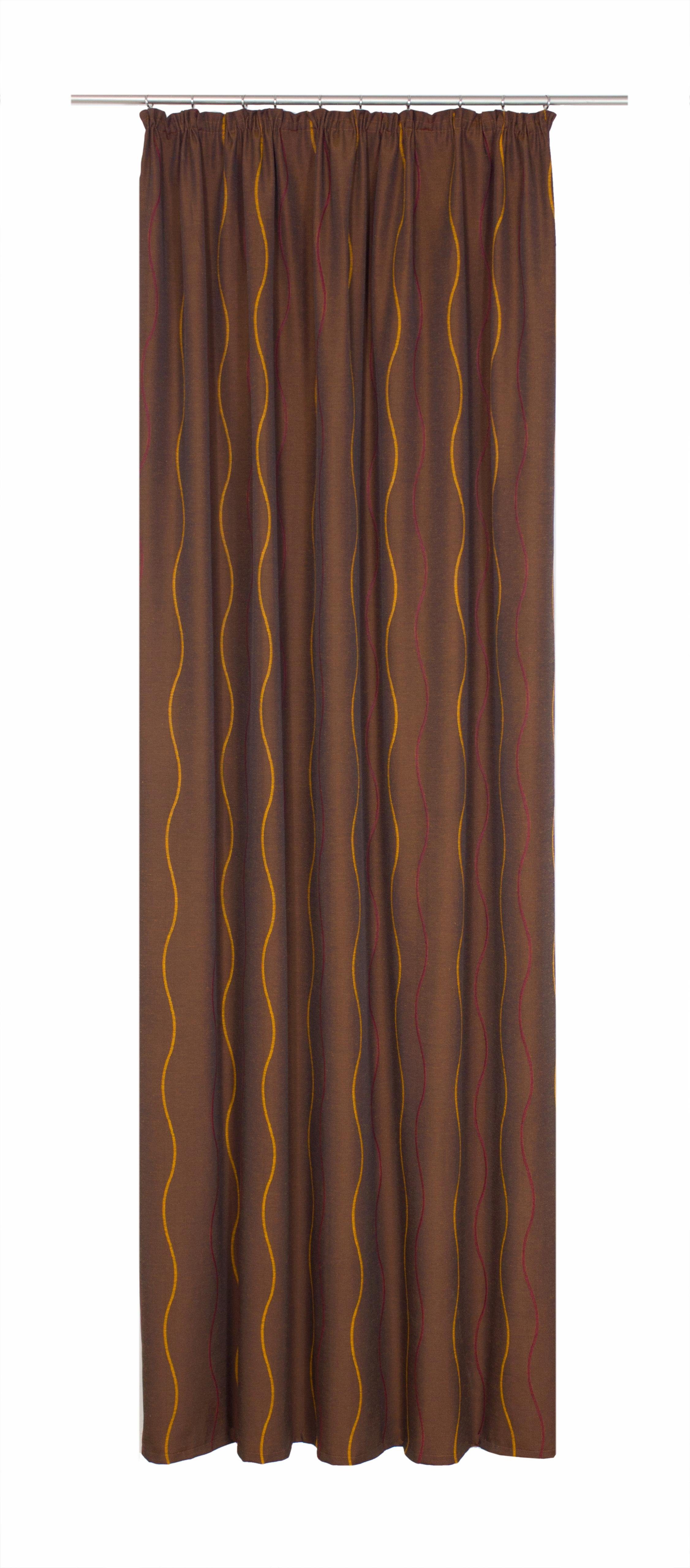 Vorhang Sepino, Wirth, Kräuselband (1 St), blickdicht, orange Jacquard