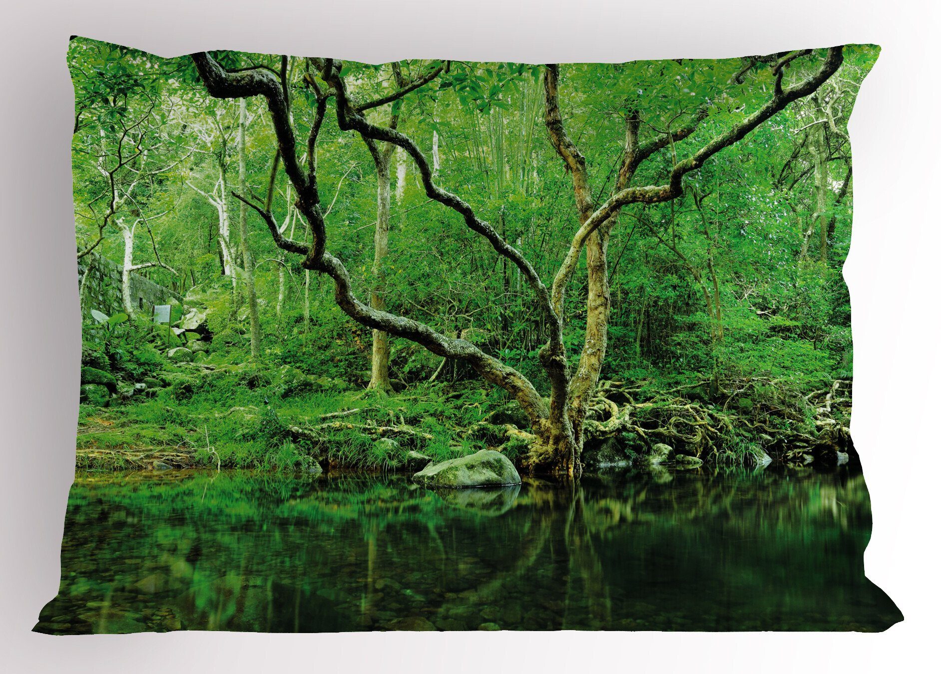 Kissenbezüge Size Jungle King Kissenbezug, Standard Grün Dekorativer Abakuhaus (1 Theme Stück), Gedruckter Nature