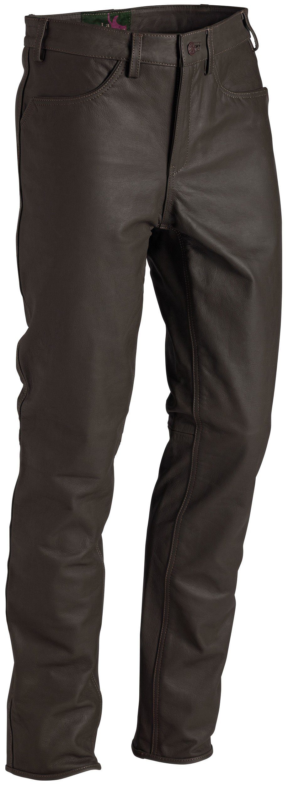 La Chasse® Lederhose Jagd strapazierfähig Herren Büffellederhose aus braun Büffelleder Lederhose