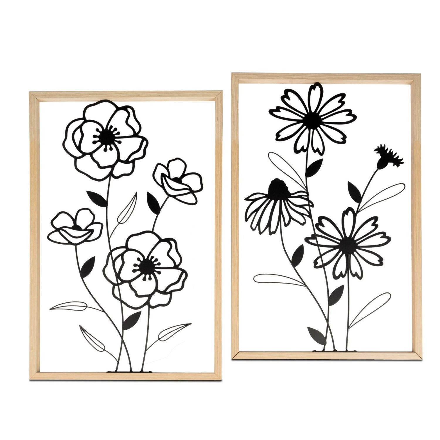formano Wanddekoobjekt, Line Art, Natur, Motiv: Blumen, Höhe: 50cm