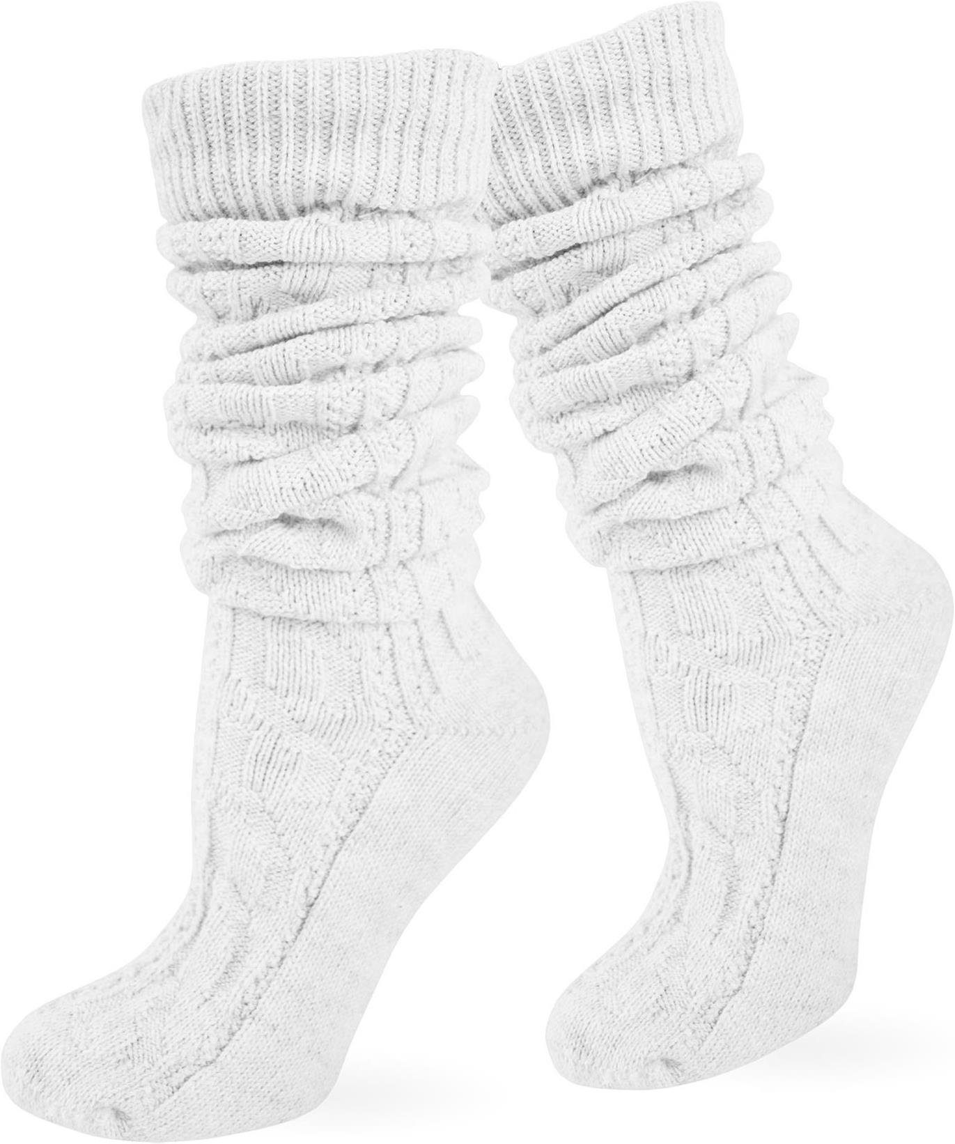 normani Trachtensocken Trachten-Kniestrümpfe (1 Paar) Traditionelles Zopfmuster