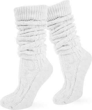 normani Trachtensocken Trachten-Kniestrümpfe (1 Paar) Traditionelles Zopfmuster