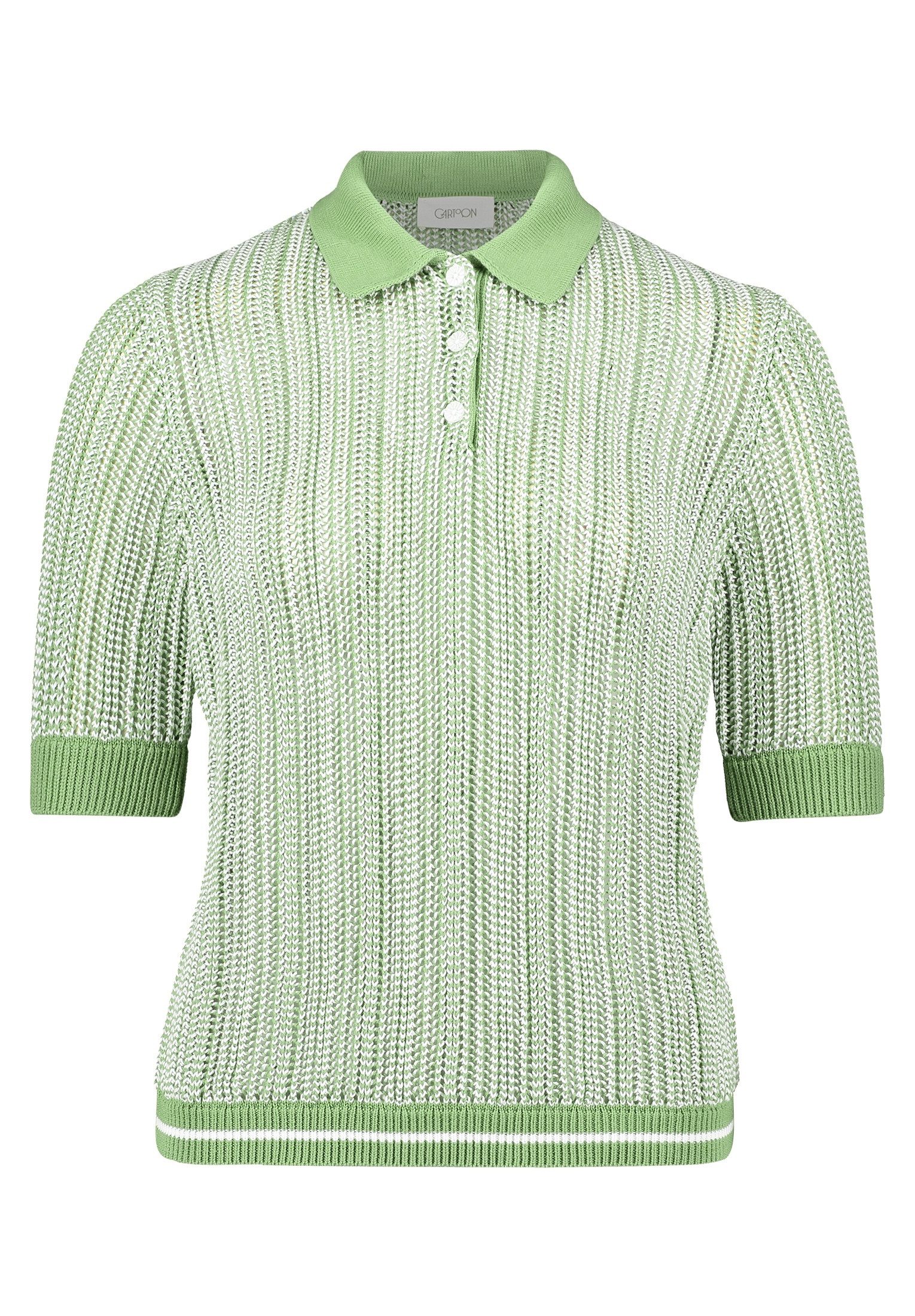 Cartoon Kurzarmshirt Damen mit Kragen (1-tlg)