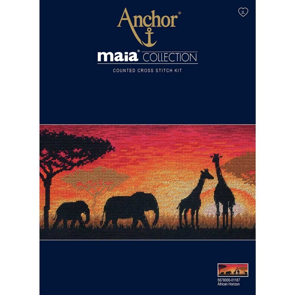 Anchor Kreativset Anchor Maia Collection Kreuzstich-Set "Afrikanischer Horizont", Zählm, (embroidery kit by Marussia)