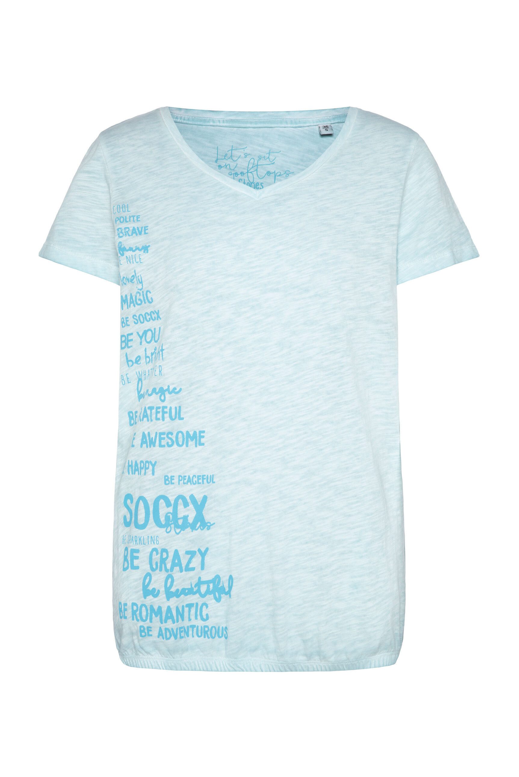 SOCCX V-Shirt mit Gummizug im Saum günstig online kaufen