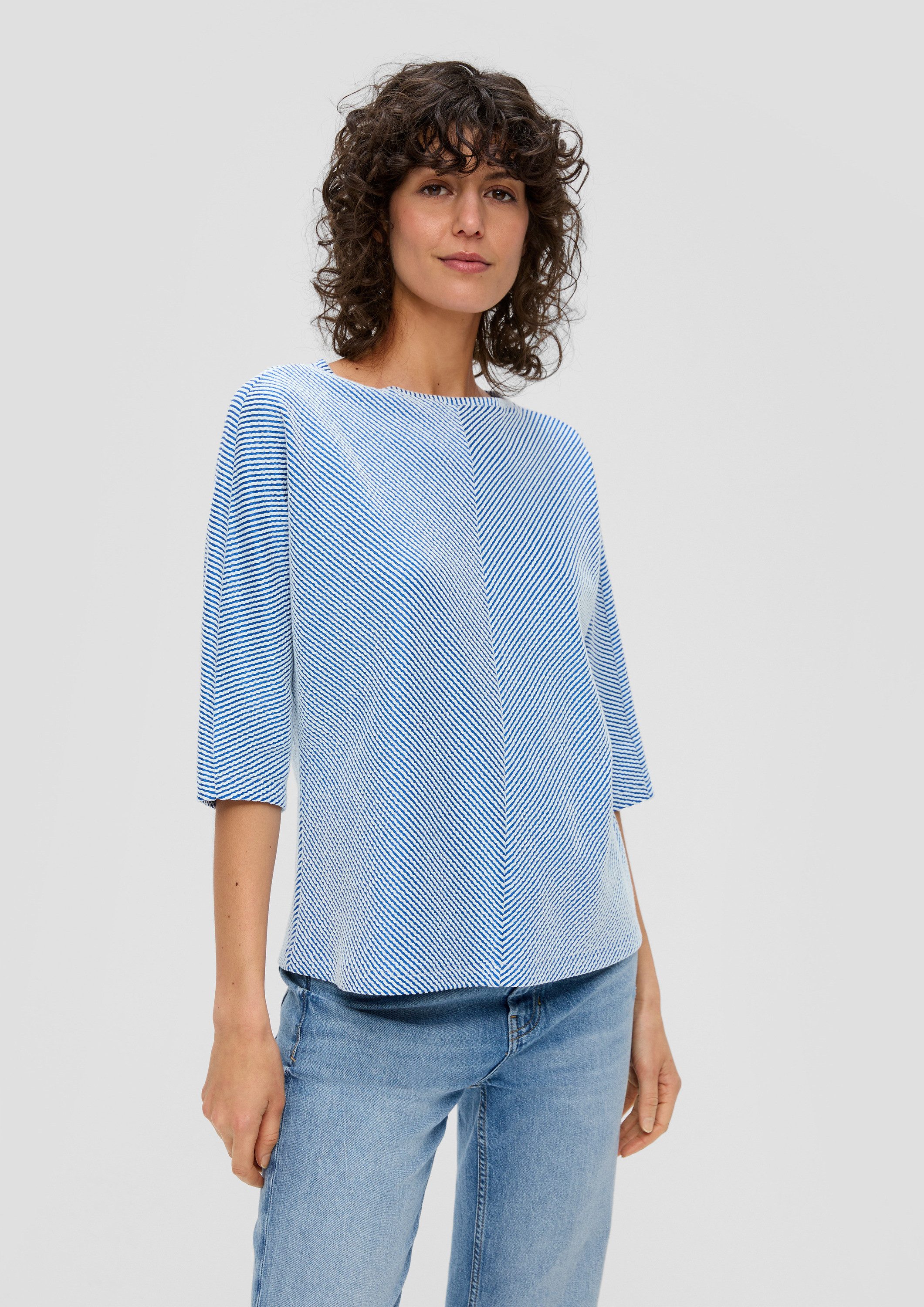 s.Oliver 3/4-Arm-Shirt T-Shirt Shirt mit Streifenstruktur