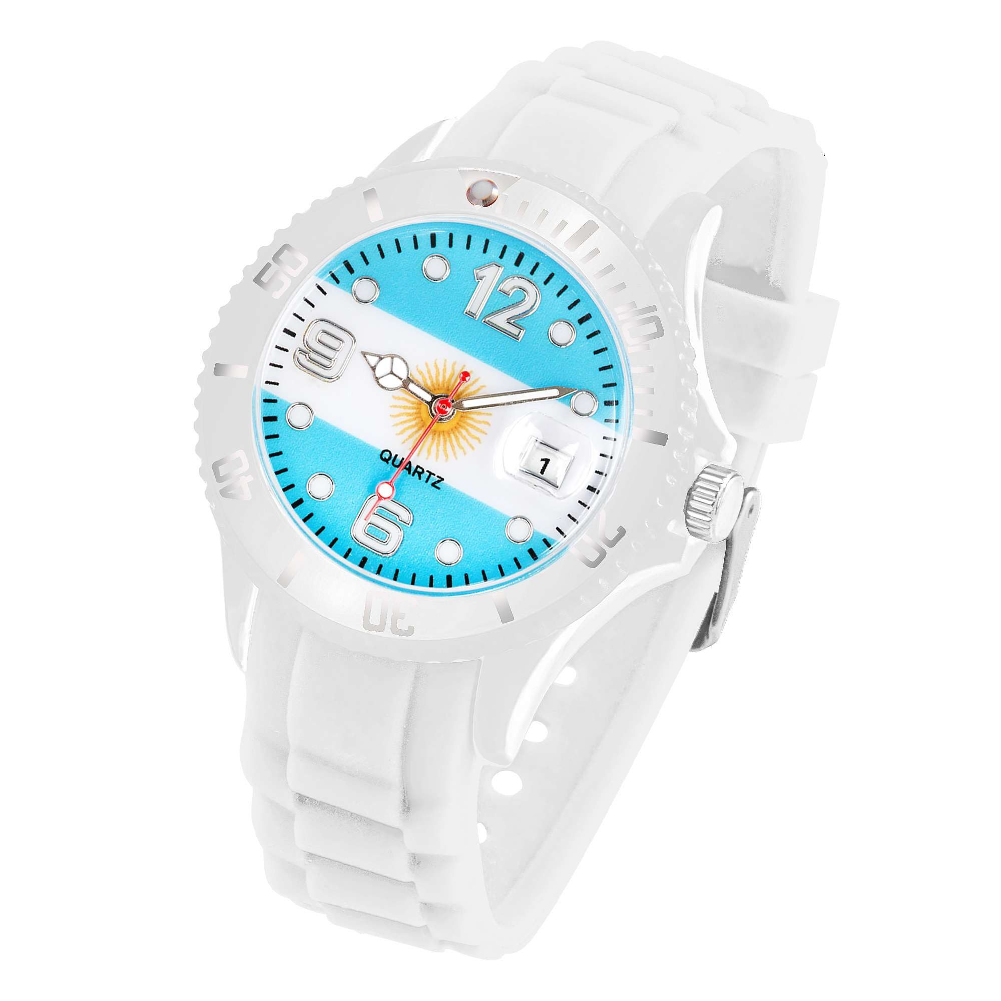Taffstyle Quarzuhr Fußball WM Fan Armbanduhr Länderflaggen Silikonuhr Quarz Unisex, (Sportliche Fußballuhr mit Länderflaggen und flexiblem Silikonarmband), ideal auch als Geschenk