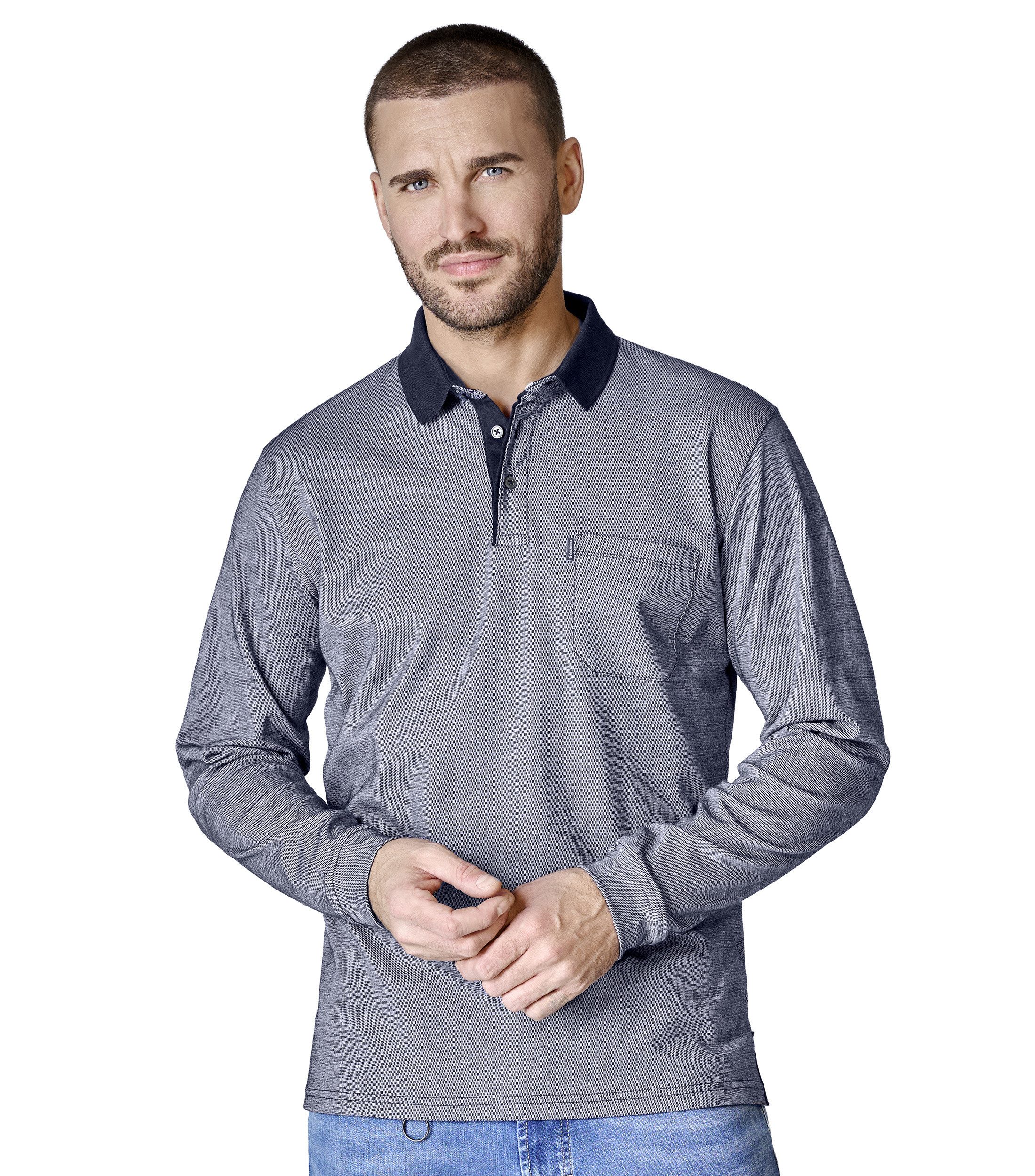 Langarm-Poloshirt CASAMODA Polo-Shirt Langarm uni