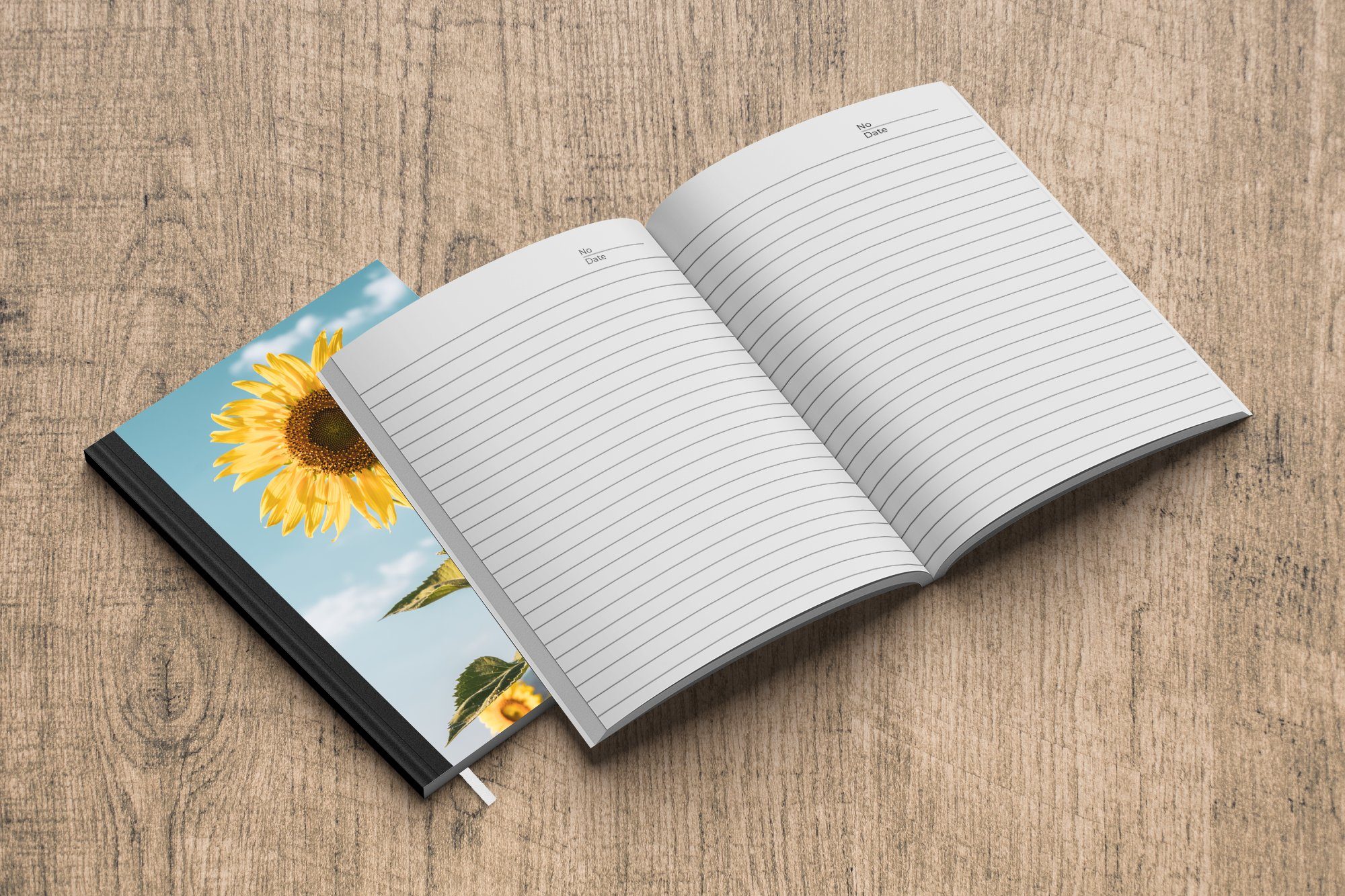 Merkzettel, Notizheft, Sonnenblume - Seiten, A5, Blumen 98 MuchoWow Haushaltsbuch Notizbuch Tagebuch, - Journal, Draußen,