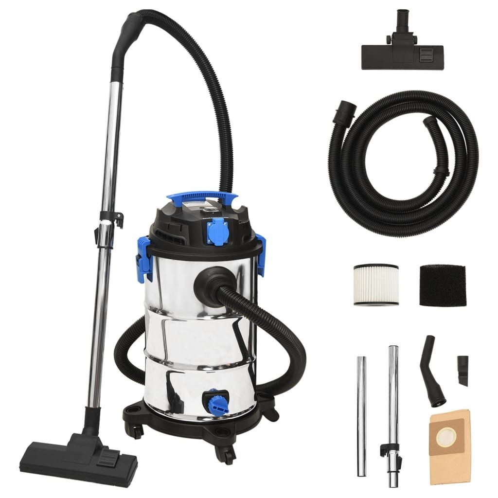 Bodenstaubsauger Nass- und Trockensauger 1200 W 30 L Silbern