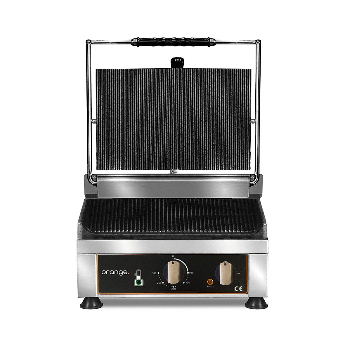 Orange Kontaktgrill Kontaktgrill oben & unten gerillt, 2 W