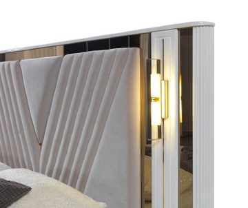 JVmoebel Schlafzimmer-Set Schlafzimmer Set Bett 2x Nachttisch Design Modern Luxus Komplettes, (4-St)