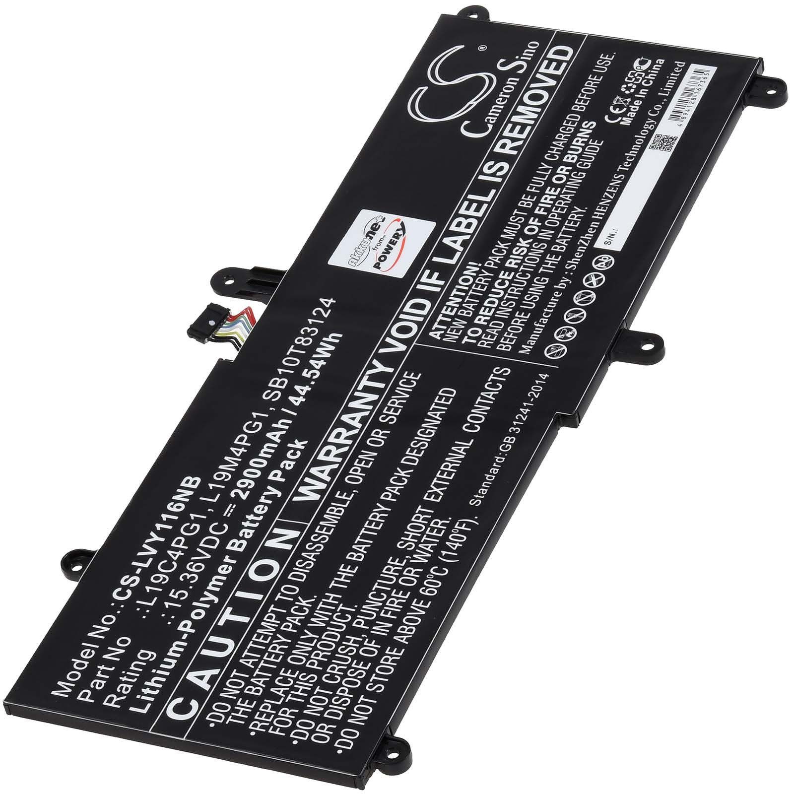 Powery Akku für Lenovo Typ L19M4PG1 Laptop-Akku 2900 mAh (15.36 V)