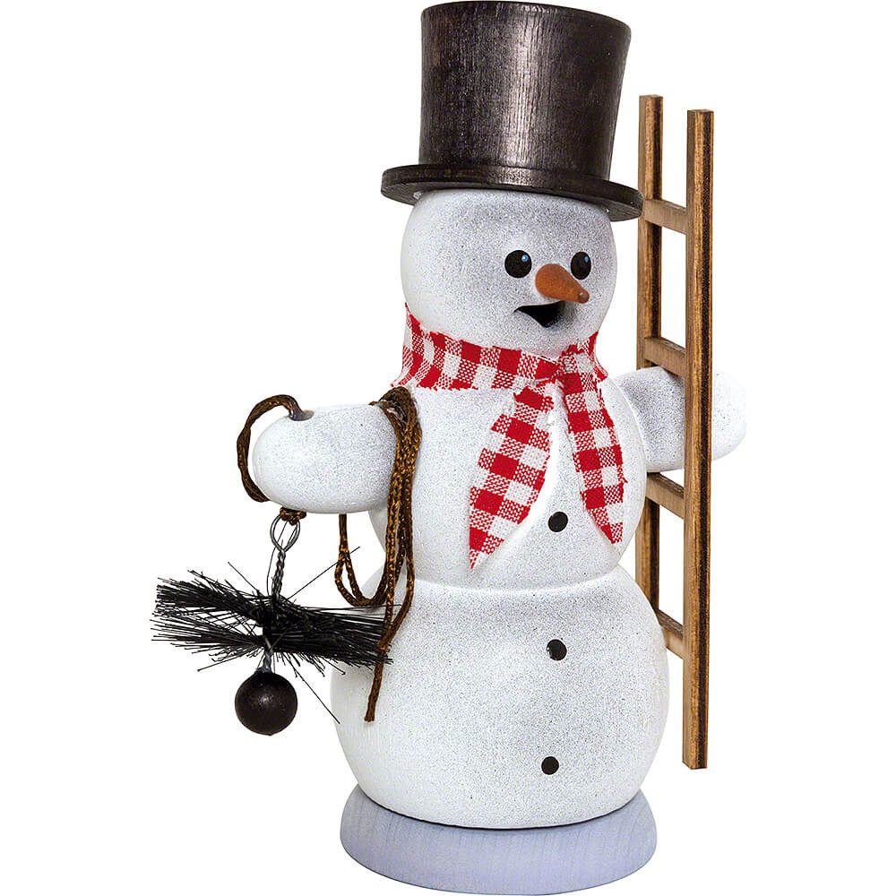Kuhnert Räuchermännchen Schneemann Schornsteinfeger (13cm) Räuchermann von Drechslerei Kuhnert