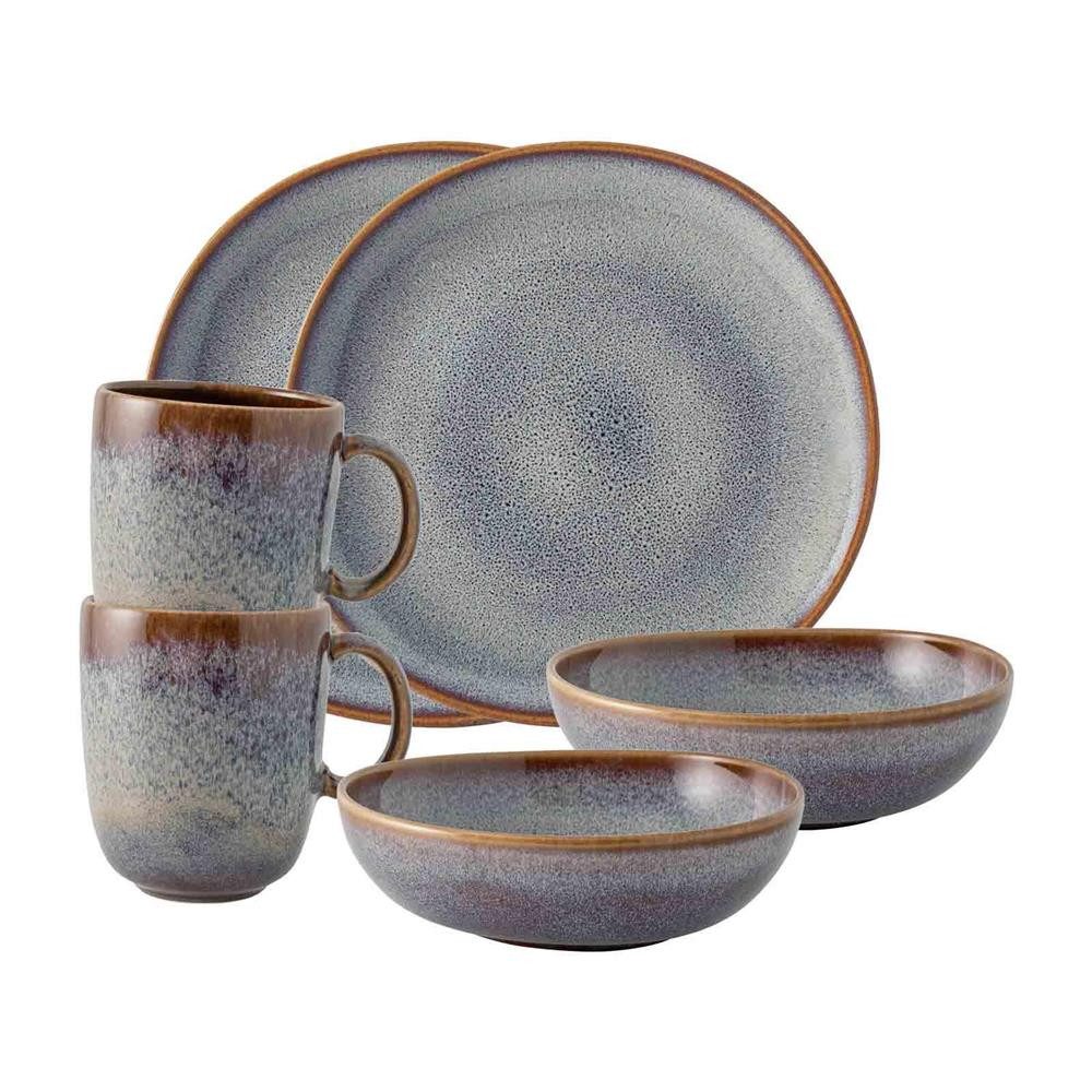 like. by Villeroy & Boch Frühstücks-Geschirrset Lave Frühstücks-Set 6er Set (6-tlg), 2 Personen, Steingut