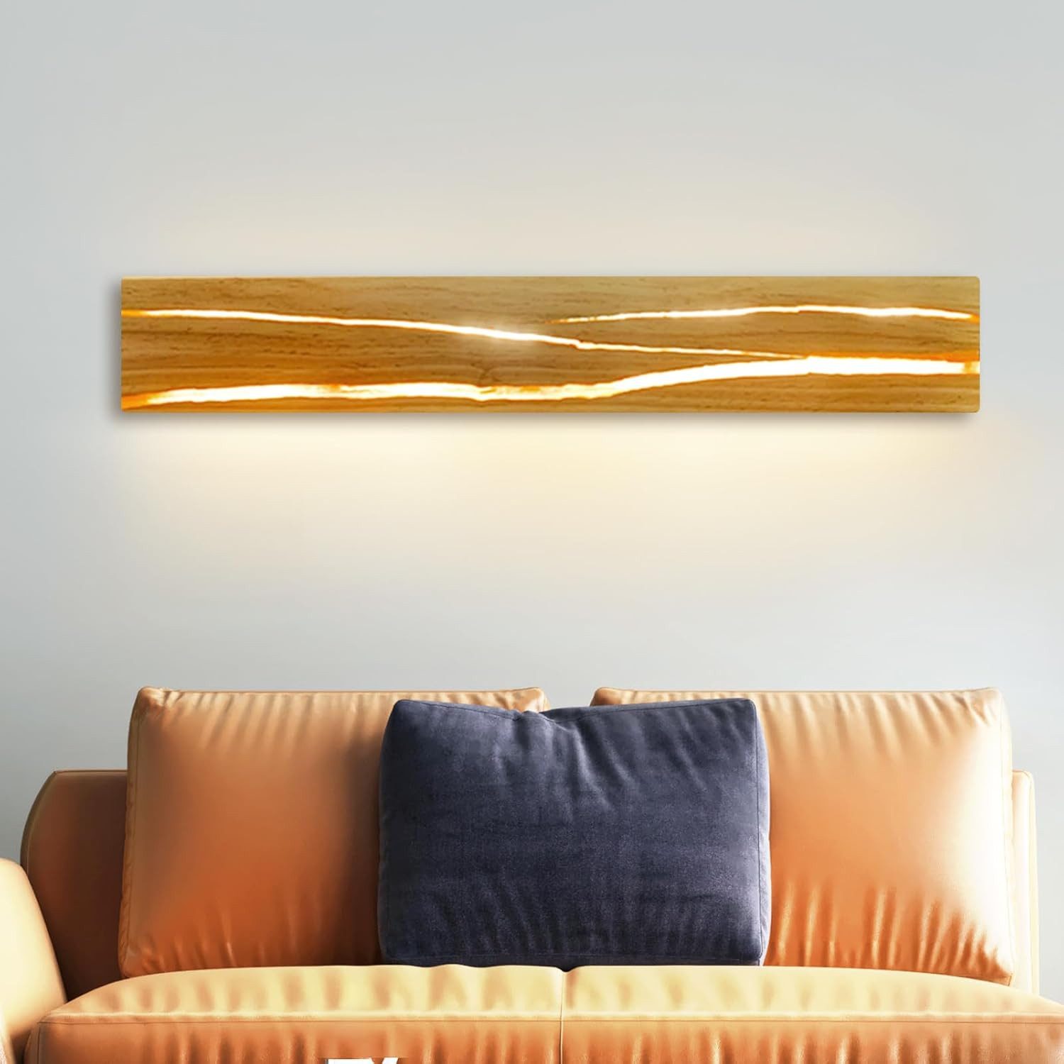 ZMH LED Wandleuchte innen Holz Modern Wandlampe 8W/16W Treppenhaus Wohnzimmer, LED fest integriert, warmweiß, Holz,wandleuchte vintage für Küche Esszimmer,Warmweiß